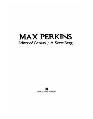 [Max Perkins 01] • Editor of Genius